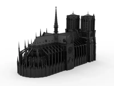 Notre-Dame de Paris Cathedral 3D print model
