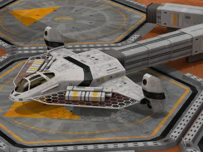 Sci-fi exploration flyer 3D model