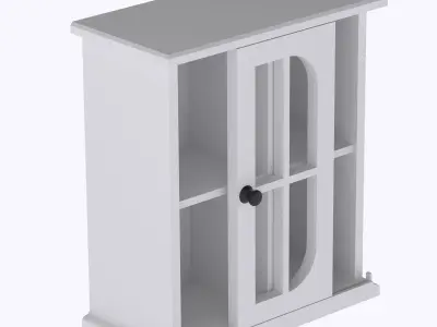 Living room kitchen cabinet with functional sliding door  3D print model