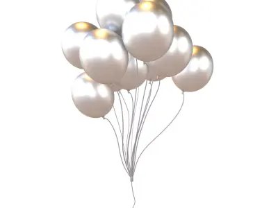 Bunch of Balloons v1 017 Low-poly 3D model