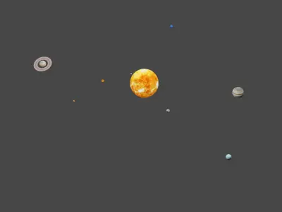 orbiting solar system 3D model