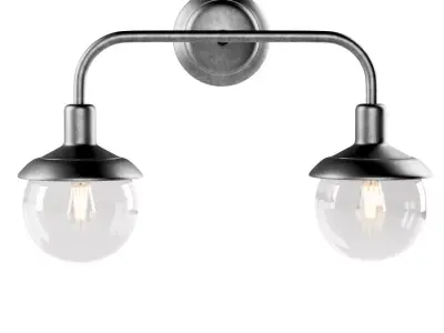 Double metal wall lantern 3D model