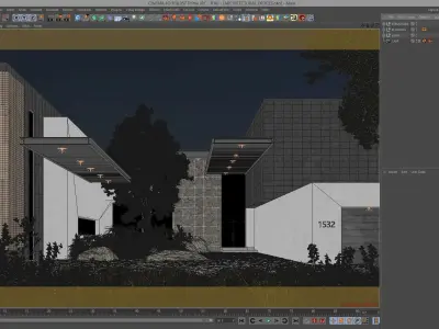 ARCHITECTURAL OFFICE ENTRANCE - Corona for Cinema4D Scene Files 3D model