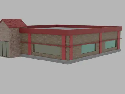 asset junkfood and restaurant Low-poly 3D model