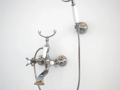Classic Bath Mixer with Shower 3D model