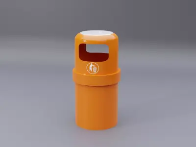 Singapore NEA Rubbish Bin Low-poly 3D model