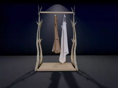 Hanger Coat Branch Display Stands 3D model 3D model