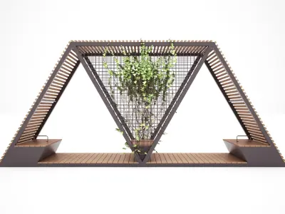 Bench with Shelter SHELTER SERIES - MODEL 20 3D model