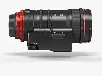 Canon Compact-Servo CN-E 18-80mm T4-4 EF Lens Low-poly 3D model