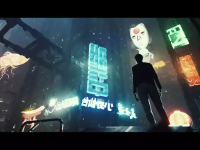 Cyberpunk Japan Holograms Neon Set of 51 Holograms  Low-poly 3D model