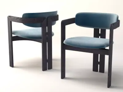 Pamplona two chairs with upholstered backs 3D model