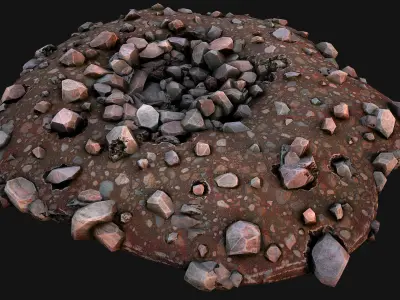 Coal Ore Deposits Mine Environment Low-poly 3D model
