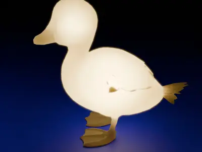 Indirect lighting of a parent and child duck 3D model