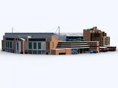 Stamford Bridge Stadium Low Poly Version Low-poly 3D model