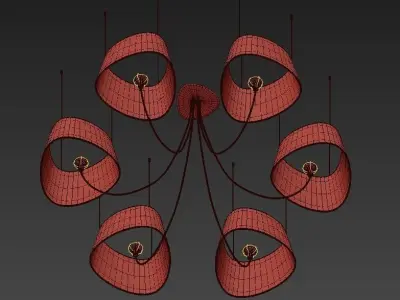 NUAGE 6 chandelier with five lamps hanging from it 3D model