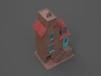 Stylized House Low-poly 3D model