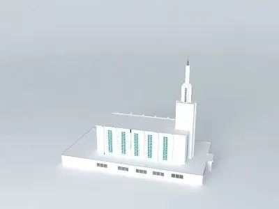 LDS. Templo Mormon, Hamilton New Zealand ,11 th operating temple Free 3D model