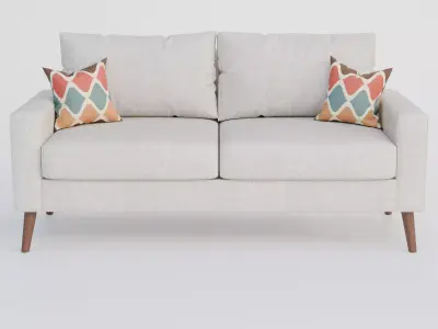 Modern 2-Seater Fabric Sofa 3D model
