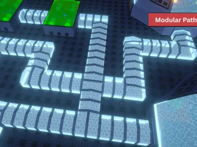 Sci-Fi Base Pack - Stylized Low poly 3D Models Low-poly 3D model