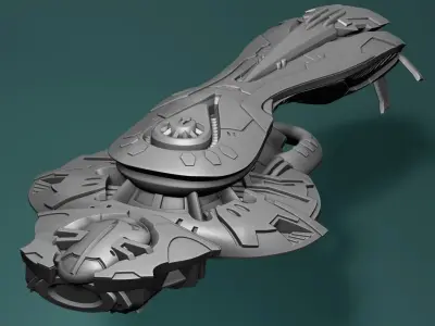 Halo Ship ORS heavy cruiser 3D print model