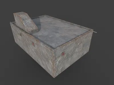 Concrete House 2 Low-poly 3D model