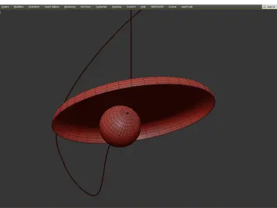 MARGOTT pendant light with two balls hanging from it Low-poly 3D model