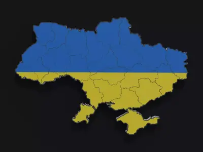 Political Map of Ukraine 3D model