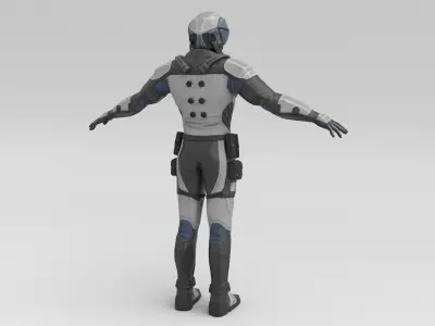Character Scifi Recon Low-poly 3D model