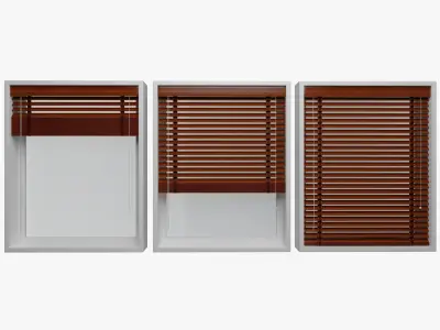 Wood blinds window Low-poly 3D model