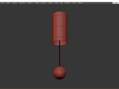 STAND CYLINDER SHADE TABLE LAMP Low-poly 3D model
