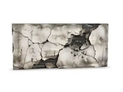 Abandoned Interior Plaster Walls PBR Set 5 Pieces Low-poly 3D model