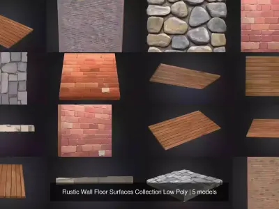 Rustic Wall Floor Surfaces Collection Low Poly Texture