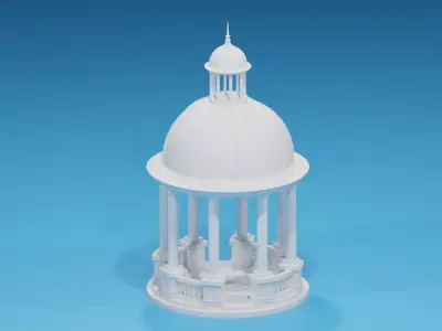 Cartoon Stone Gazebo with Roof 3D model