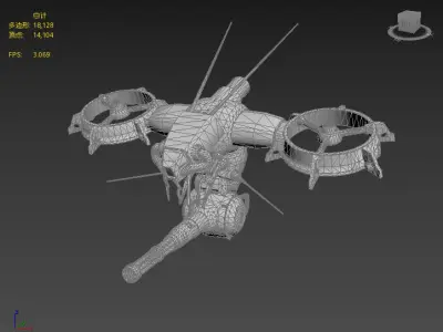 Next generation female drone Low-poly 3D model