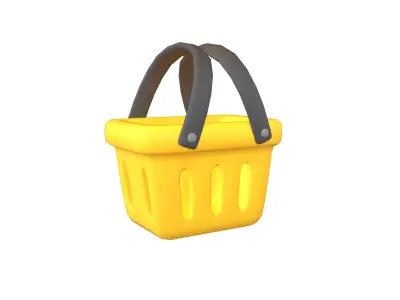 Shopping Basket Icon v1 004 Low-poly 3D model