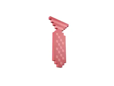 Voxel Tie v2 003 Low-poly 3D model