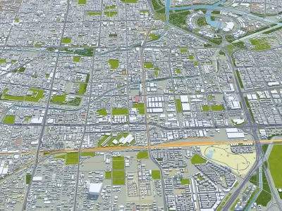 Zhengzhou Henan China 150km Low-poly 3D model
