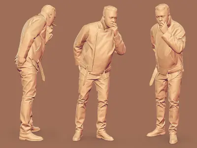 Handsome Man Lights a Cigarette 3D model