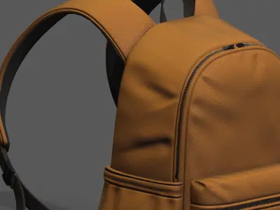 Backpack bag baggage pockets  Low-poly 3D model