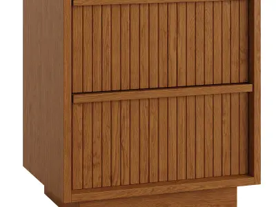 Kouva 2-Drawer Nightstand 3D model