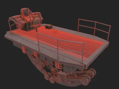 Steampunk Time Machine Low-poly 3D model