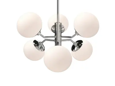 Estee Globe 6 lt Polished Nickel Mid Century Ceiling Light PBR 3D model