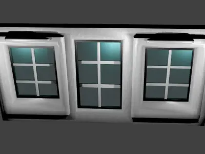 Modern white window Low-poly 3D model