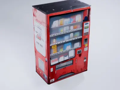 Low Poly Cigarette Vending Machine - Concept 3D Model 3D model