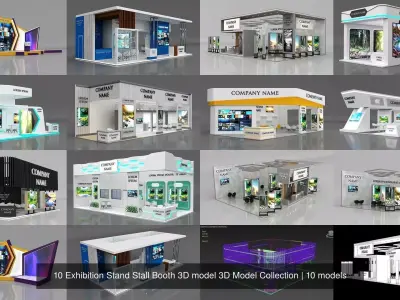 10 Exhibition Stand Stall Booth 3D model 3D Model Collection 3D Model Pack 4