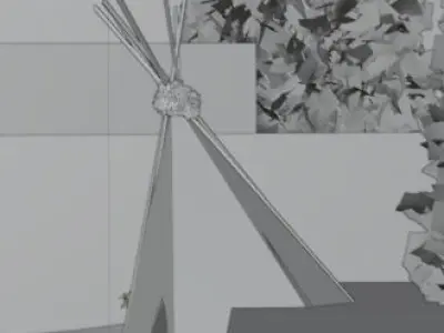 Indians teepee in desert Free low-poly 3D model