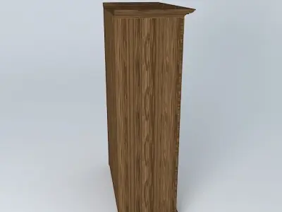 closet wooden cabinet with glass doors Free 3D model