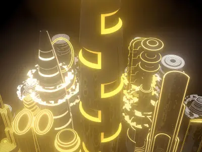 SciFi City 3D model