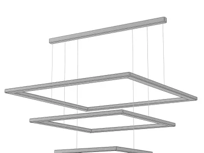 Loft style chandeliers Low-poly 3D model