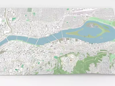 Cityscape Portland Oregon USA 3D model